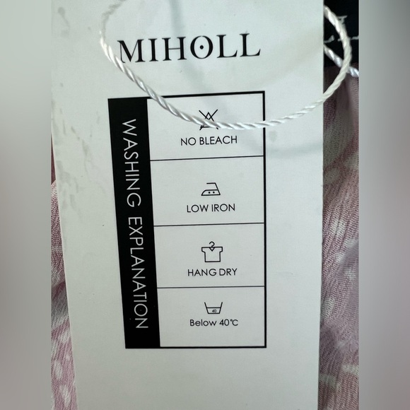 *NWT* MIHOLL Womens Size Small Pink White Blouse Long‎ Sleeve - Picture 6 of 10